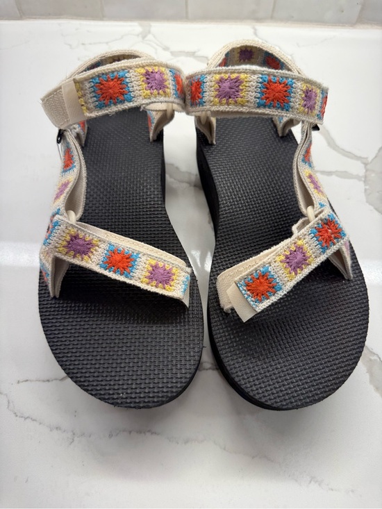 Teva Shoes - NWOT Teva Women's Cream platform Sandals with Colorful Embroidered Accents